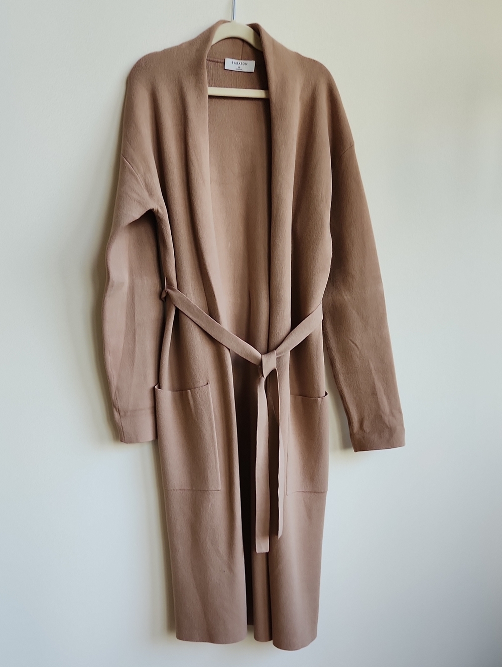 Babaton Belted Coatigan in Taupe